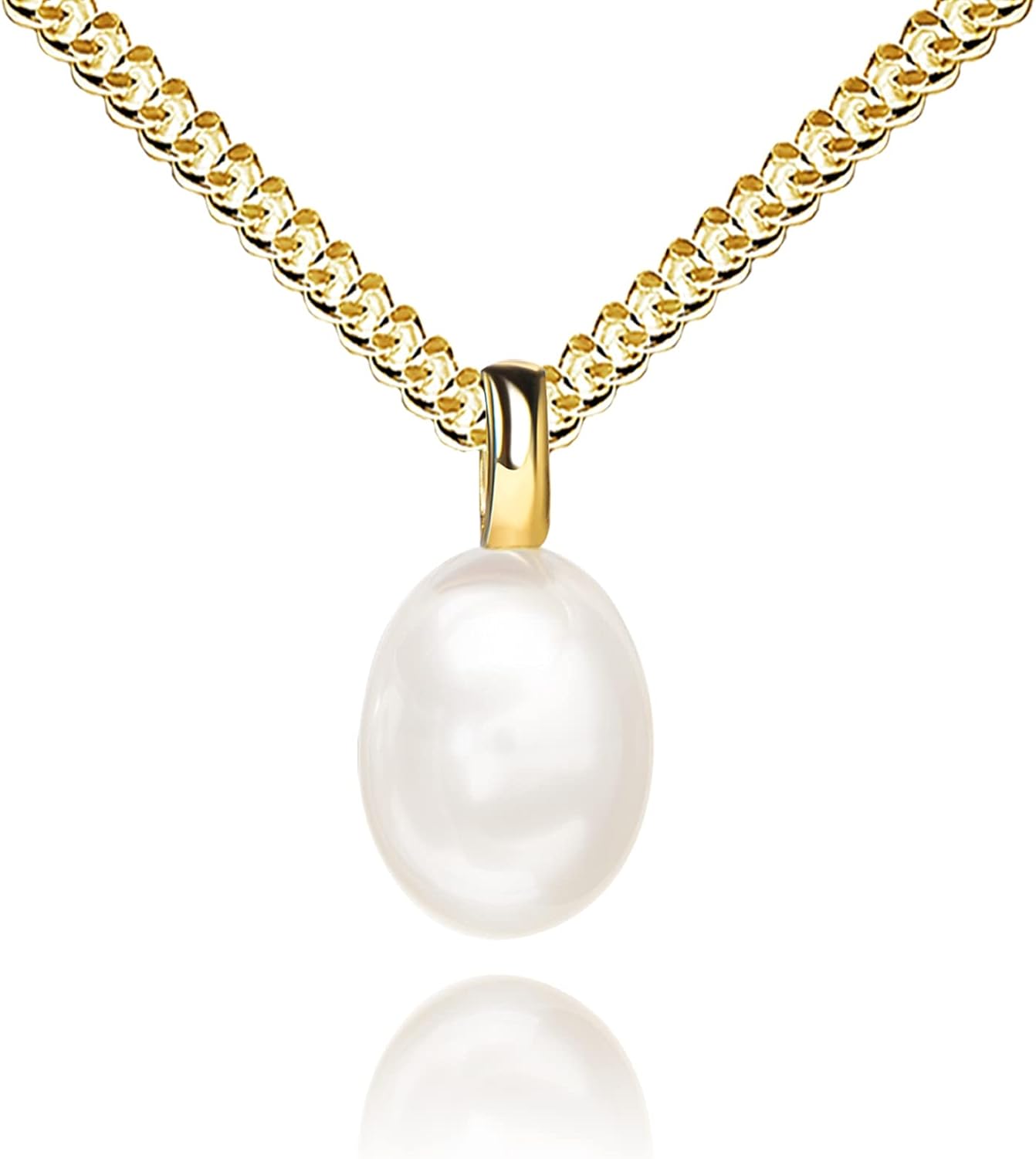 Pearl Pendant Gold 333-8 Carat Freshwater Pearl Women's Jewellery – Bild 2