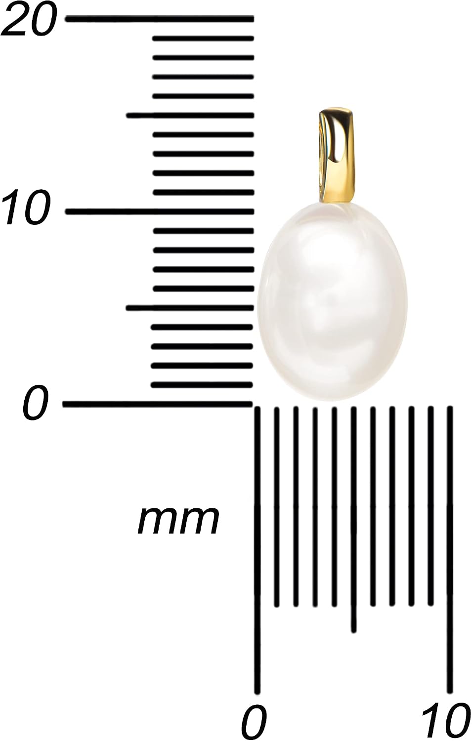 Pearl Pendant Gold 333-8 Carat Freshwater Pearl Women's Jewellery – Bild 3
