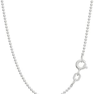 NKlaus 925 Sterling Silver Ball Chain for Pendant Silver Chain 1.20 mm Wide