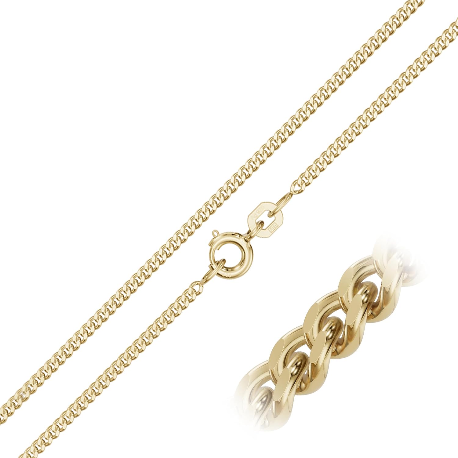 Women's Pendant 750 Gold 18 Carat Yellow Gold Cross Pendant Real Gold with Flattened Edges Cross with Necklace or without Chain Selectable – Bild 3