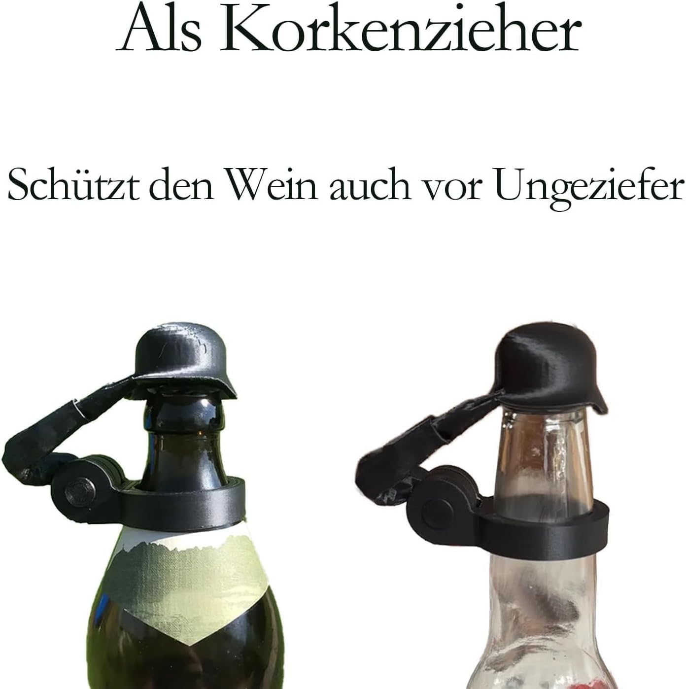 Soldier Salut Beer Bottles Helmet Soldier Greeting Beer Bottle Helmet Soldiers Salut Beer Bottle Stoppers for Beer Bottles Soldier Greeting Beer Helmet (Black + Green, 4 Pack) – Bild 3