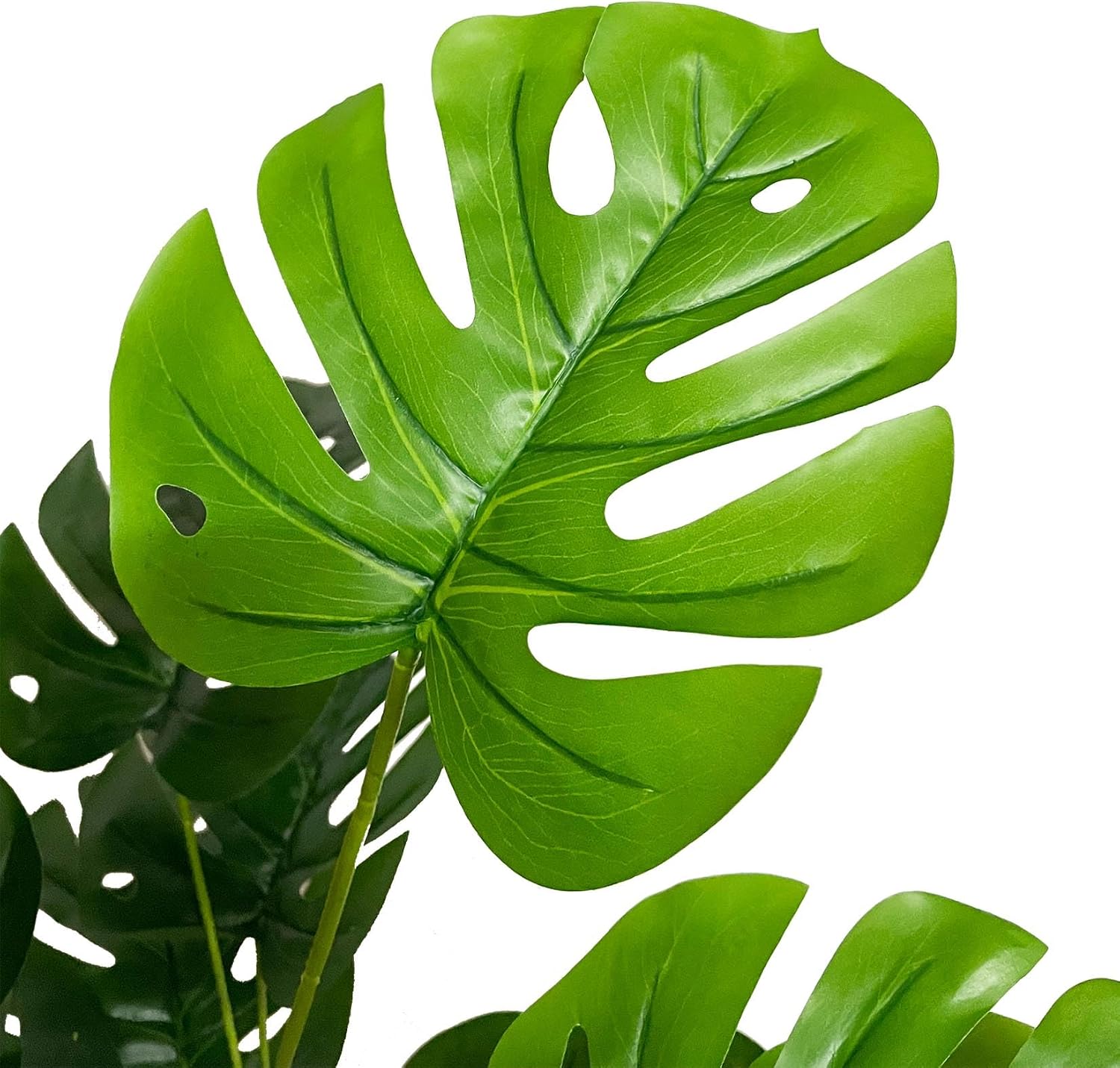 Artificial Plant Like Real Plastic Artificial Plants Large in Pot Artificial Palm Tree Fake Palm Tree Decoration Bathroom Living Room Bedroom Balcony Wedding Indoor Outdoor Decoration (75 cm, Green, Large Monstera) – Bild 6
