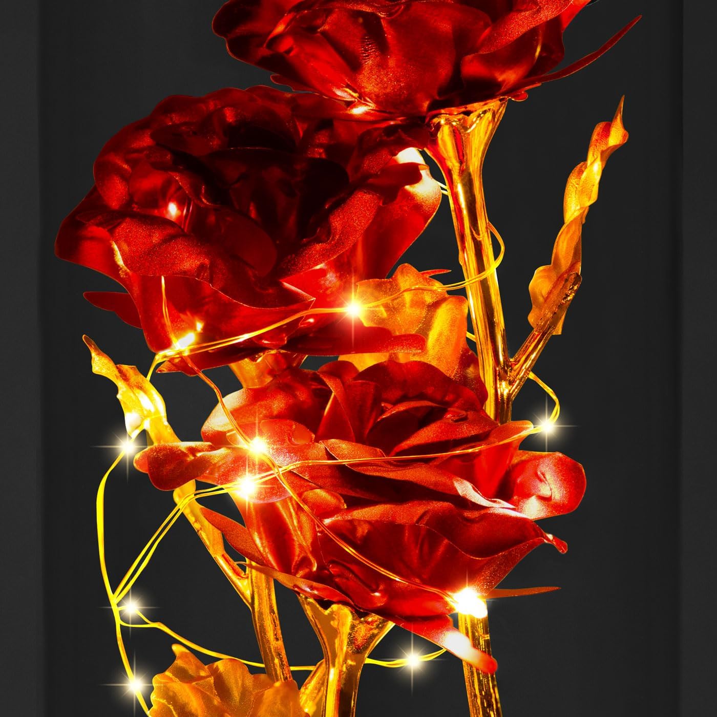 Maverton Red Eternal Rose with LED Lighting in Glass with Engraving – Bild 3