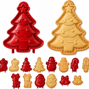 Christmas Mini Hand Pie Baking Moulds for Baking Lovers Christmas Cookie Cutters Festive Hand Cake Moulds Stainless Steel Dough Press Autumn Baking Tool Simple Pastry Maker Biscuit Mould (Christmas