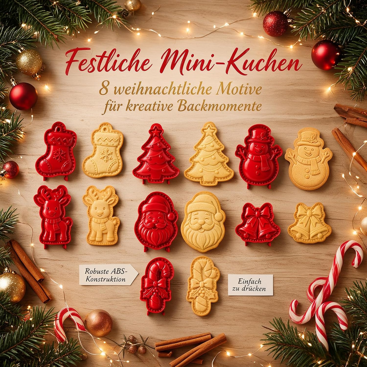 Christmas Mini Hand Pie Baking Moulds for Baking Lovers Christmas Cookie Cutters Festive Hand Cake Moulds Stainless Steel Dough Press Autumn Baking Tool Simple Pastry Maker Biscuit Mould (Christmas – Bild 3
