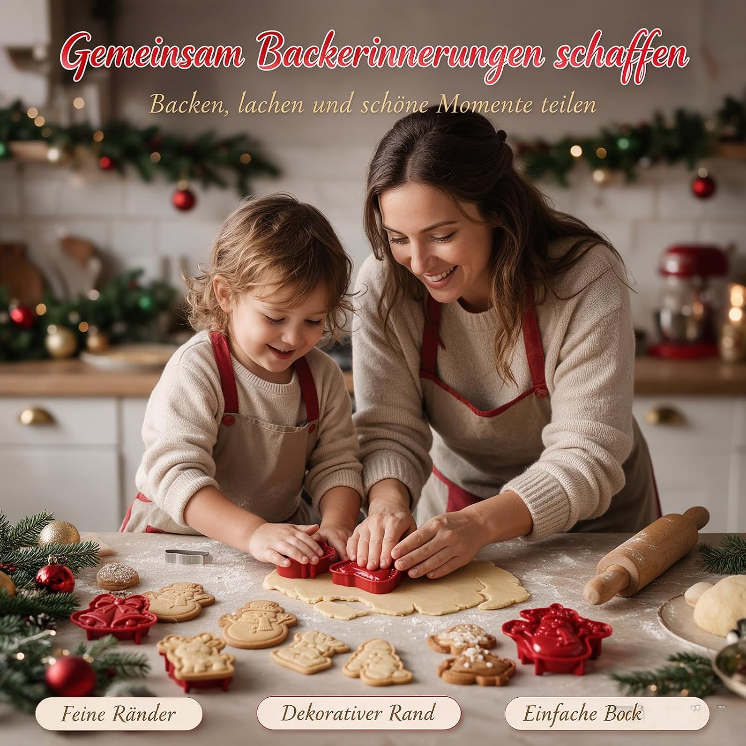 Christmas Mini Hand Pie Baking Moulds for Baking Lovers Christmas Cookie Cutters Festive Hand Cake Moulds Stainless Steel Dough Press Autumn Baking Tool Simple Pastry Maker Biscuit Mould (Christmas – Bild 6