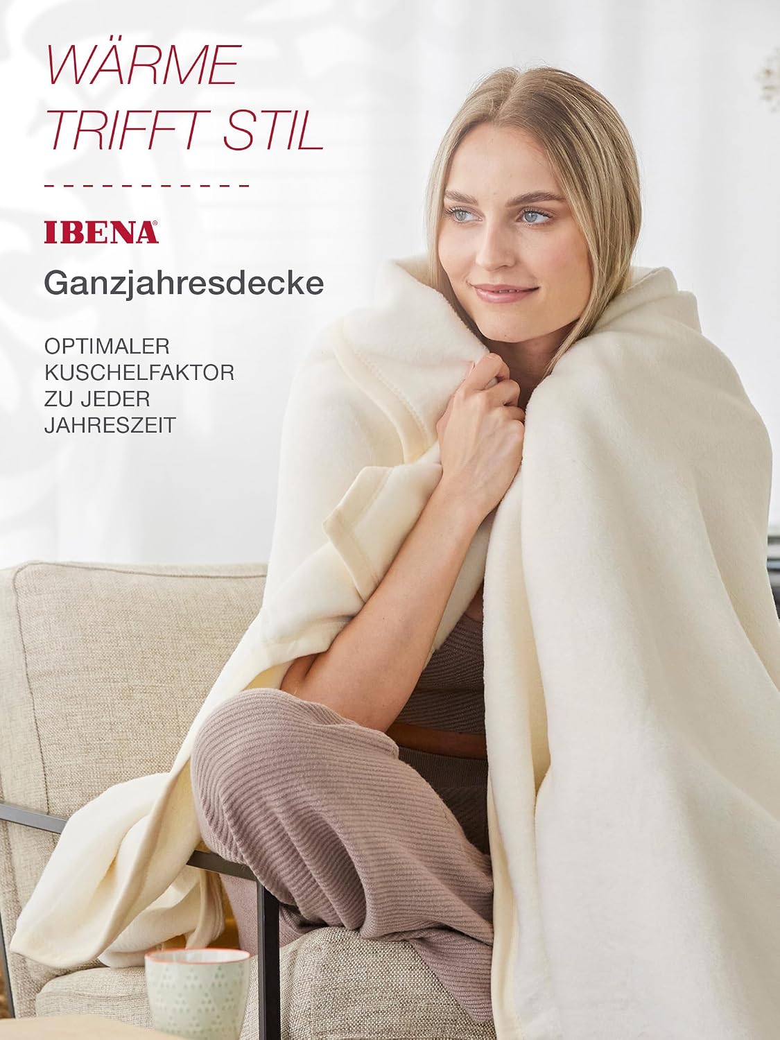 Ibena Cuddly Blanket / Bedspread / Wool Blanket, 180 x 220 cm – Bild 4