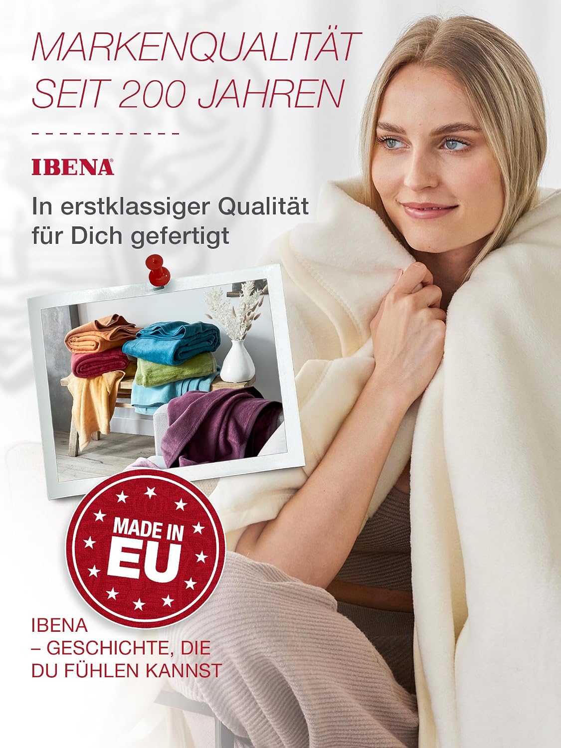 Ibena Cuddly Blanket / Bedspread / Wool Blanket, 180 x 220 cm – Bild 7