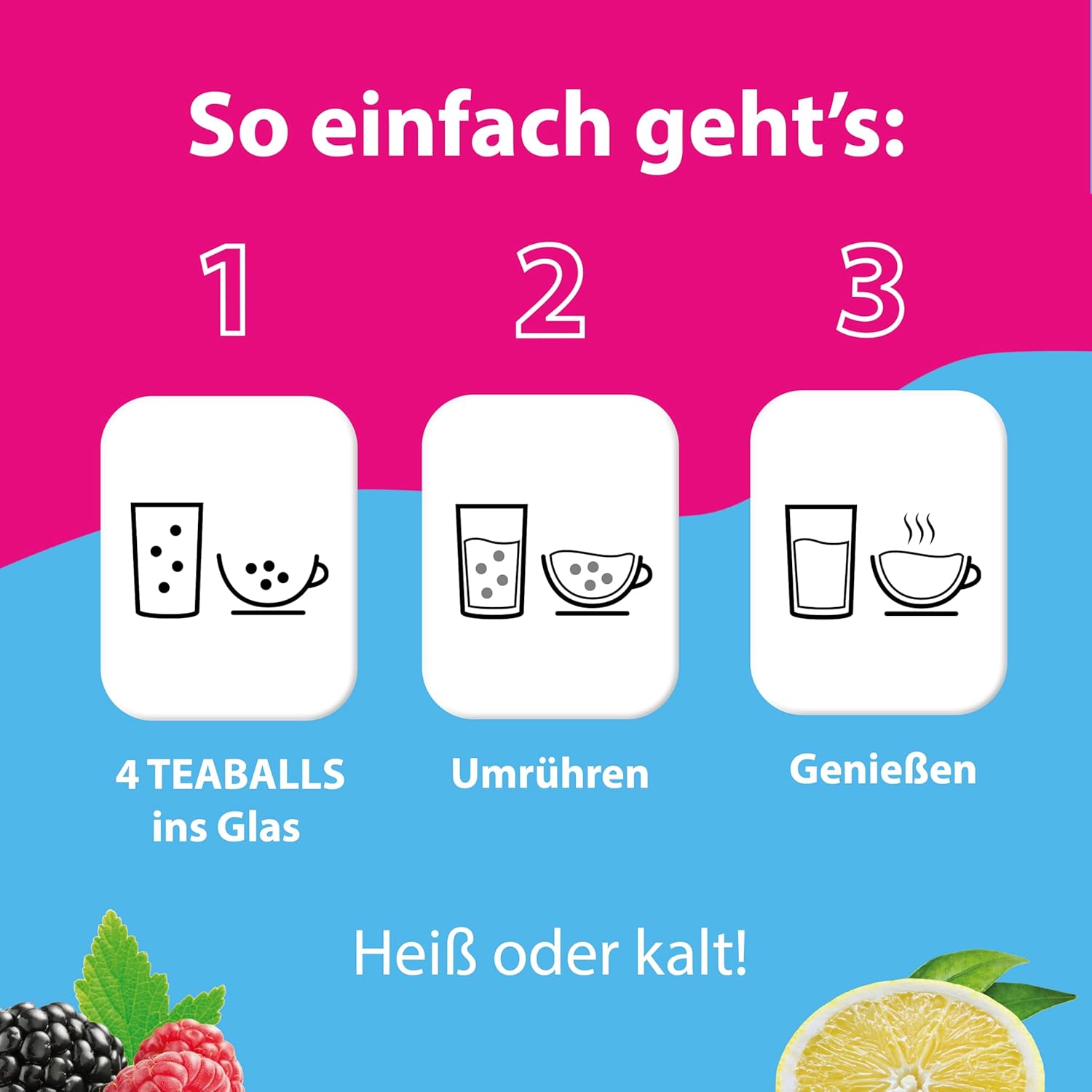 TEABALLS Set of 5 Big Fruit - Cherry, Wildberry, Strawberry, Lemon - Vegan – Bild 3