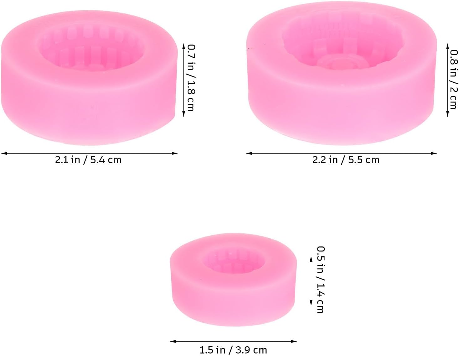 ABOOFAN Silicone Fondant Cake Mould Hoop 3 Pieces Round Chocolate Mould for Homemade Baking Smooth Non-Stick Reusable Suitable for Cakes Desserts and Pastries – Bild 2