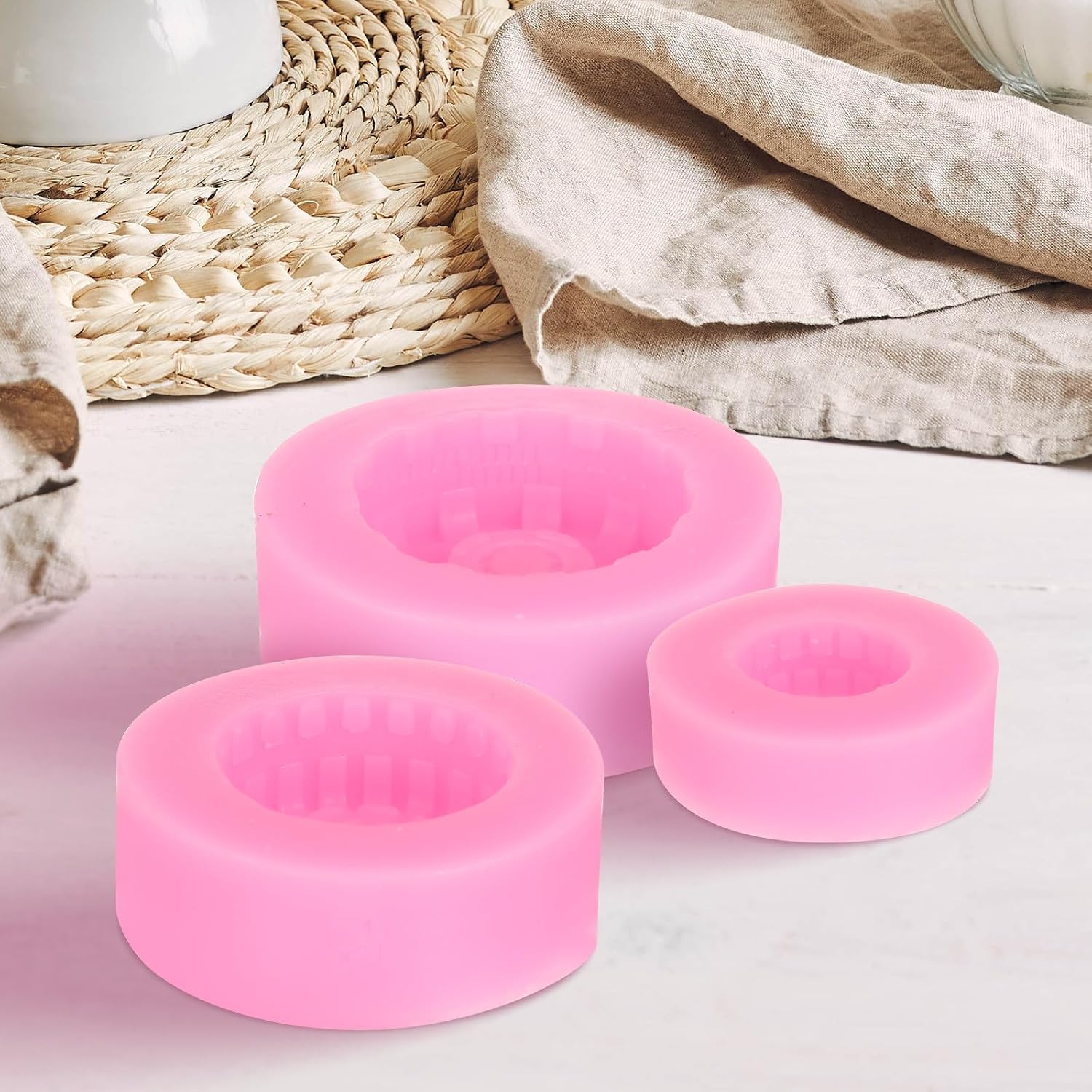 ABOOFAN Silicone Fondant Cake Mould Hoop 3 Pieces Round Chocolate Mould for Homemade Baking Smooth Non-Stick Reusable Suitable for Cakes Desserts and Pastries – Bild 6