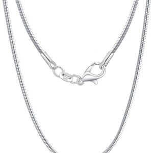 925 Silver Women’s Necklace without Pendant, Silver Chain 40 45 50 55 60 cm Silver Jewellery
