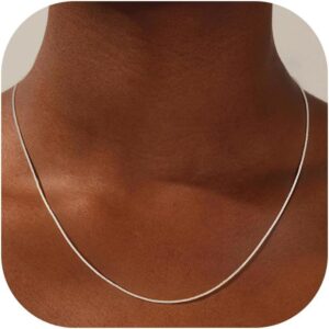 SLOONG 0.8MM Boxkette 925 Silber Over Damen 41/46/51/56/61CM