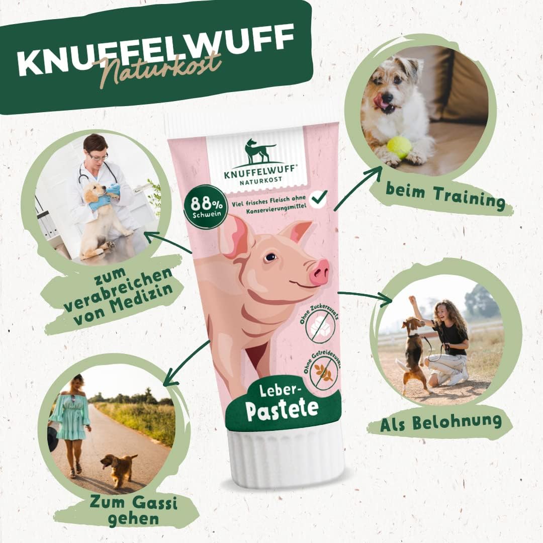Knuffelwuff Tuben Snack Dog Treats Liver Sausage Pack of 3 - with Extra Fresh Meat - No Preservatives, No Added Sugar and Grains - Also Ideal for Puppies - Made in Germany – Bild 3