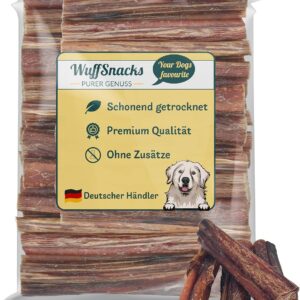 Oxsenziemer for Dogs, Pack of 20, 12 cm, Natural and High-Quality Ox Brick Pieces, Bully Sticks, Low Fat and Protein Rich Chew Items for Dental Care Wuffsnacks