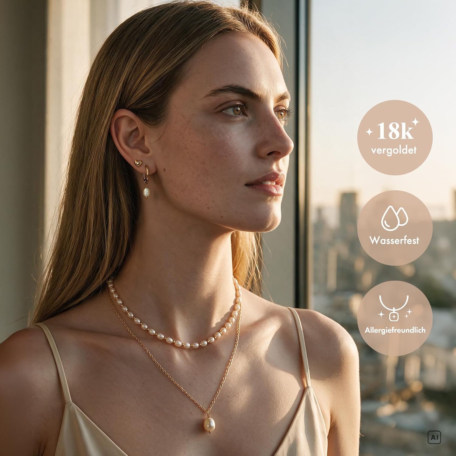 ICRUSH Delicate Necklace Fine Pearl Necklace with Freshwater Pearls Choker – Bild 2