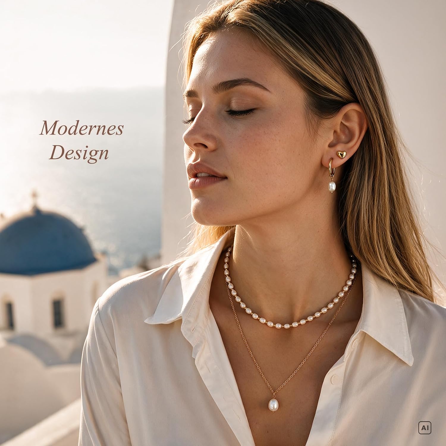 ICRUSH Delicate Necklace Fine Pearl Necklace with Freshwater Pearls Choker – Bild 6