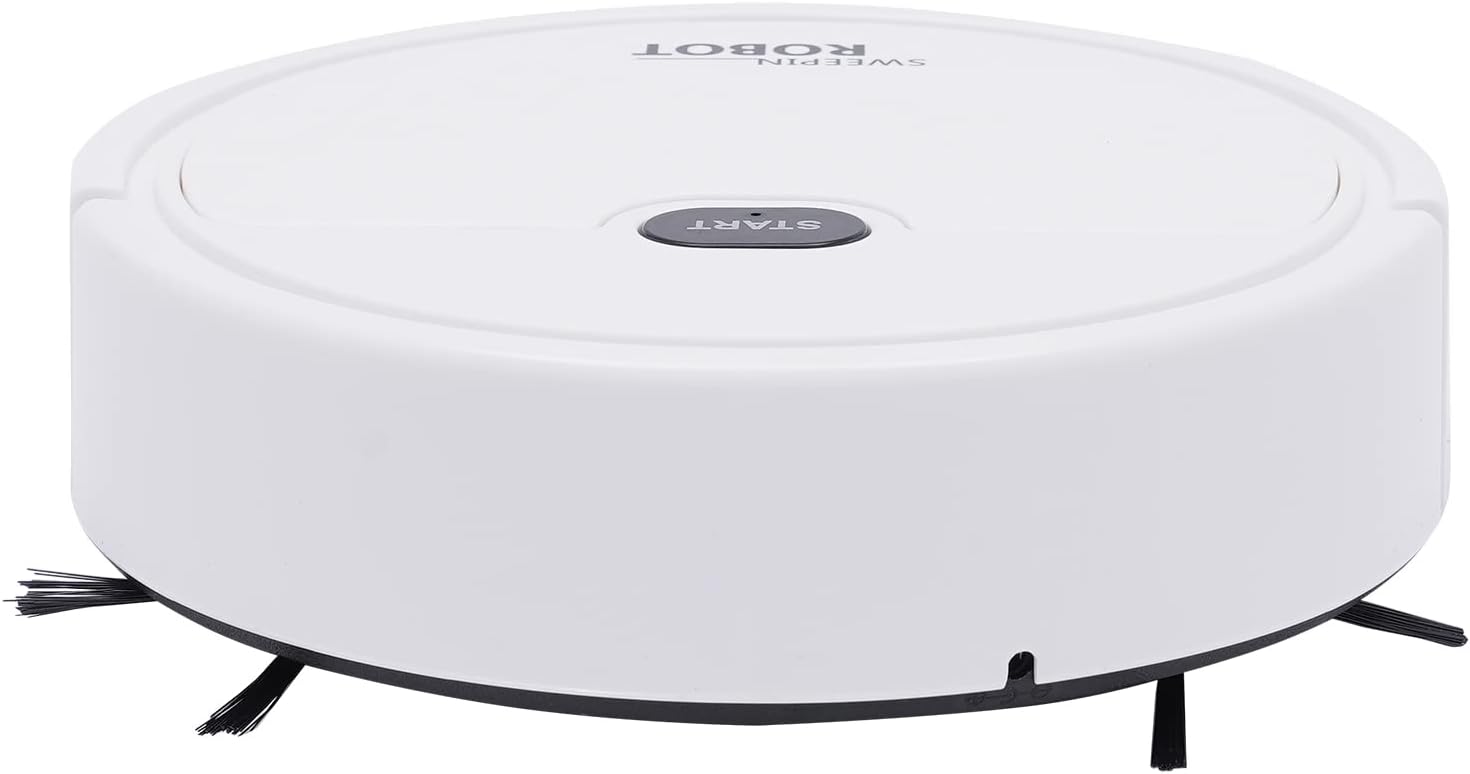 3-in-1 Mop Function Robot Vacuum Cleaner, 500 Pa 30 Min Running Time Plastic White Robot Vacuum Cleaner Robot Mop Robot Sweeper with Suction Station for Hard Floors Wood Marble – Bild 4