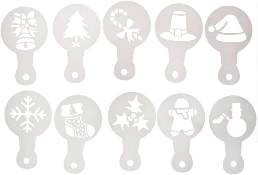 WILTON Christmas Stencils for Cookies, Pack of 20: Christmas Stencils with Christmas Motifs, Reusable, Ideal for Royal Icing, Cocoa, Airbrush and Colour Powder, Plastic – Bild 3