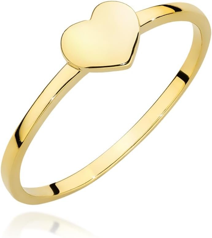 MARKO Women's Ring Heart 333 Gold Real Gold Ring Women's Gold Jewellery Ring