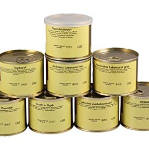 Mini Tin Set with 8 Delicious Sausage Specialities in a Tin Landmetzger Schiessl