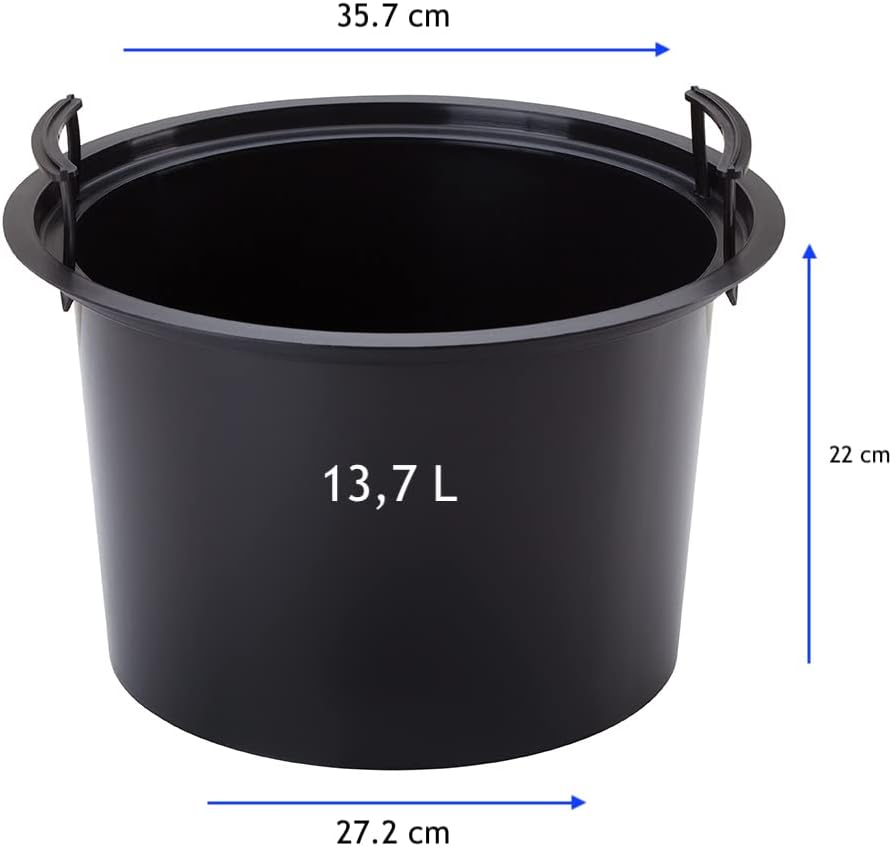 Meltom Flower Pot Large Round Height 42 cm Diameter 39 cm White 3D Wave with Insert Decoration – Bild 2