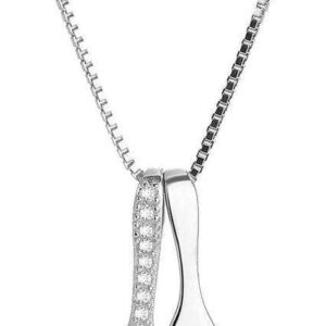 XANAYXWJ S925 Sterling Silver Necklace Women's Fork Spoon Pendant Clavicle Necklace Jewellery Silver