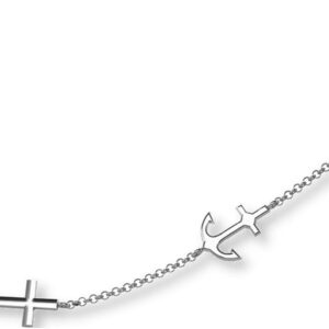 LillyMarie Women's Necklace Sterling Silver with Cross Anchor Heart Pendant