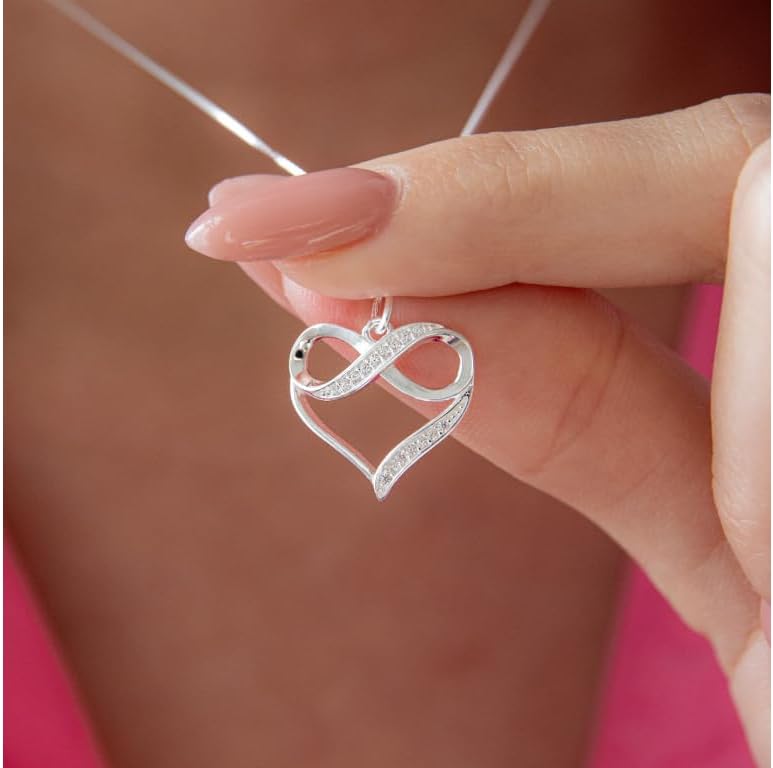Olivie Sterling Silver Necklace Heart & Infinity 925 for Women – Bild 2