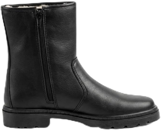 Men's Leather Lined Winter Boots, Warm Lambskin Desert Boots, Chukka Ankle Boots, Real Leather, Waterproof and Non-Slip Lace-Up Boots for Winter Outdoor & Work Shoes, Robust Thermal Suede