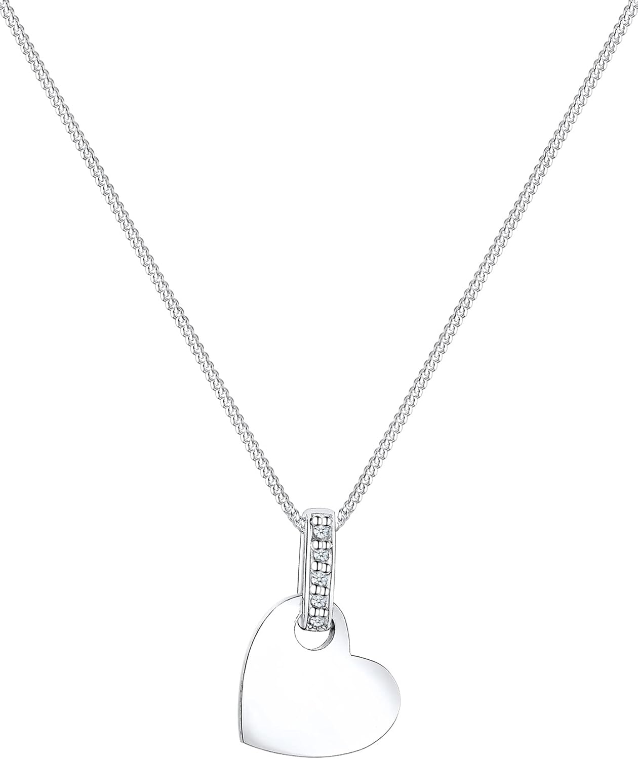 Elli DIAMONDS Halskette Damen Herz Anhänger Liebe Klassisch mit Diamant (0.05 ct.) in 925 Sterling Silber – Bild 2