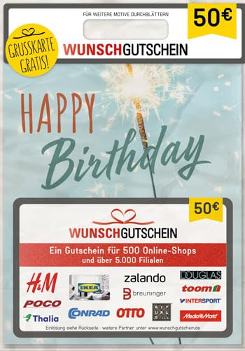 WUNSCHGUTSCHEIN The Perfect Gift – 500 Redemption Partners – for Germany – by Post (not redeemable for Amazon)