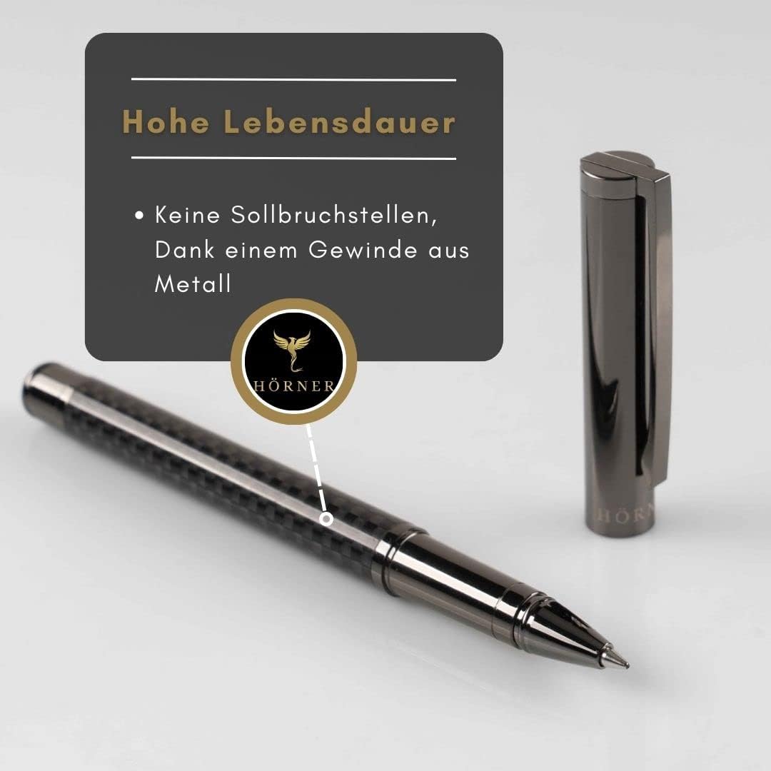 Hörner Carboneo Rollerball Pen with Engraving - High-Quality Rollerball Pen Made of Carbon & Brass | Exclusive Business Gift | Rollerball Pen Refill Made in Germany | Elegant Design – Bild 5