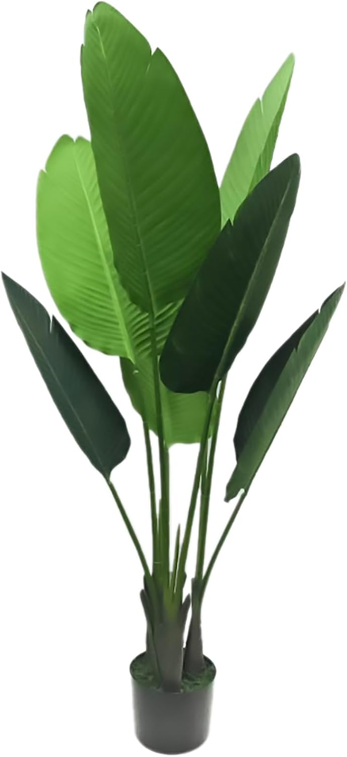 MichaelNoll Artificial Plant, Artificial Tree, Artificial Plant, Decorative Banana Plant in Black Pot, Large and Very Realistic, Green (80 cm)