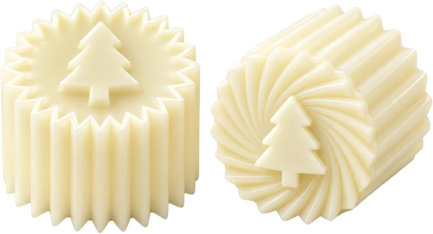Creative Double-Sided Pastry Mould, 2-in-1 Mooncake Mould & Biscuit Stamp, Removable Dough Press with 2 Patterns, Christmas Round Hand Press Baking Mould for Biscuits, Pastries
