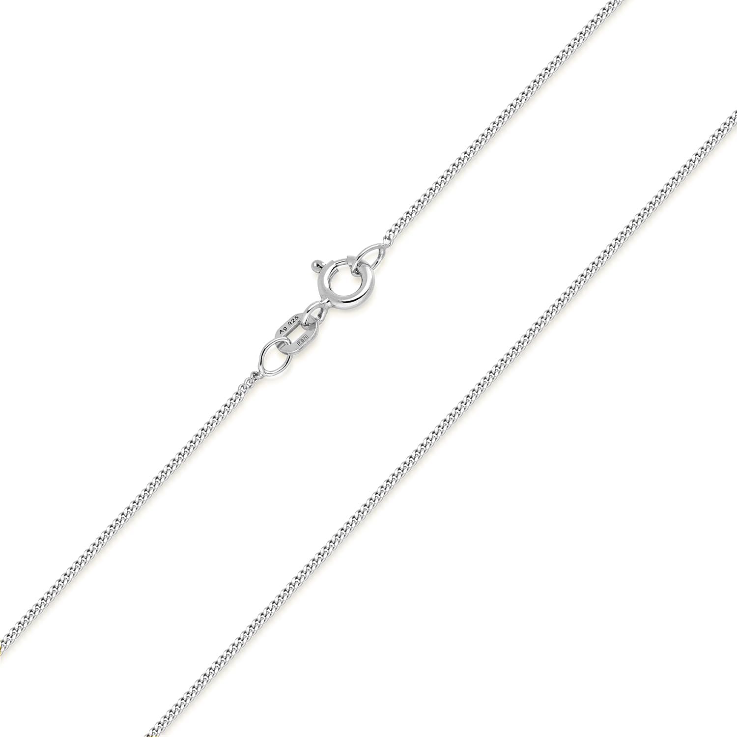 Materia #K32 Women’s Silver Necklac, Fine 925 Silver, 1 mm Curb Chain, Jewellery, 40–120 cm – Bild 5