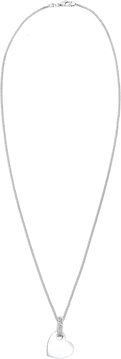 Elli DIAMONDS Halskette Damen Herz Anhänger Liebe Klassisch mit Diamant (0.05 ct.) in 925 Sterling Silber – Bild 3