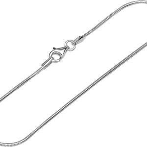 NKlaus Necklace 1.2 mm wide snake chain round 925 silver necklace silver chain