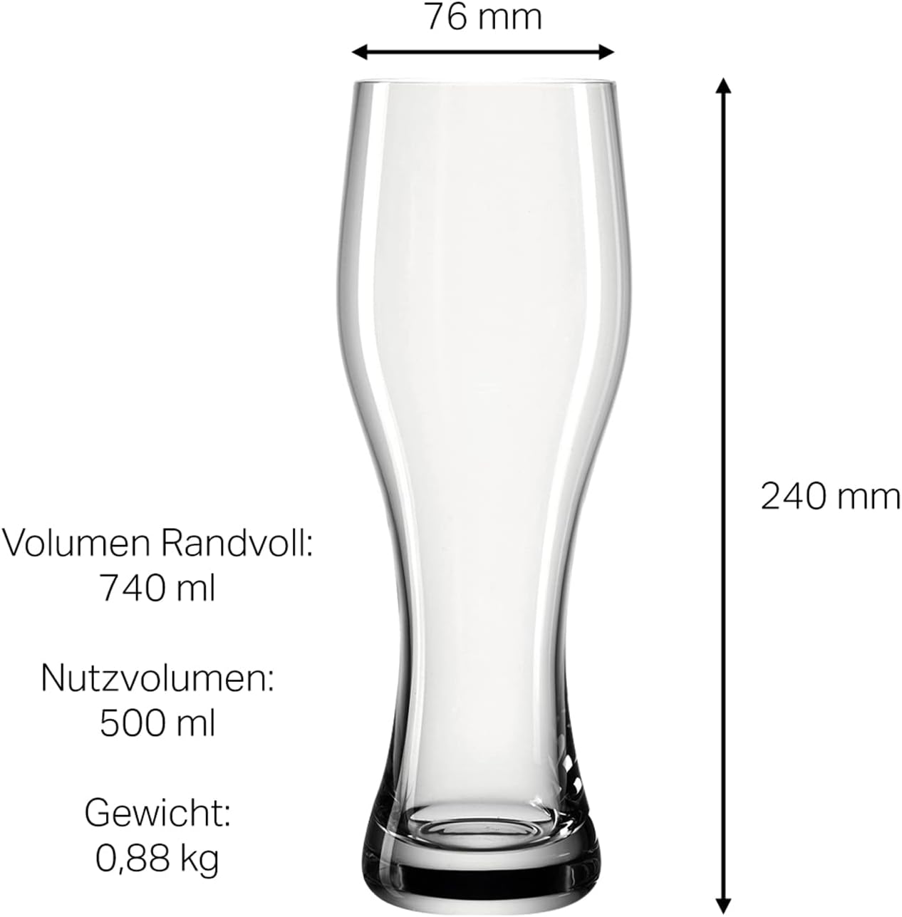 Wheat Glass Papa ist der Beste Beer Glass 0.5 L with Laser Engraving Gift for Father's Day, Birthday, Christmas, Motif Zweig Papa ist der Beste – Bild 6