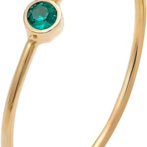 Elli Ring Damen Solitär Stapel Filigran mit Kristallen Grün 925 Silber