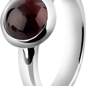 Nenalina Ring Silber 925 Damen Silberring Damenring mit 8 mm rundem Granat