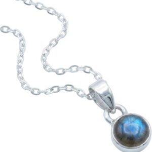 mantraroma Silberkette Damen 925 mit Edelstein