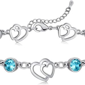 Women’s Bracelet 925 Sterling Silver Heart Bracelets Women Jewellery Gift for Her Valentine’s Day Birthday