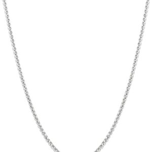 Esrael 2/3 mm Silver Wheat/Venetian Stainless Steel Chain for Men and Boys, Robust Non-fading Silver Chain Necklace for Pendants, Jewellery Gifts for Him, 18/20/22/24 Inches