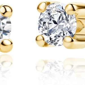 MIORE Jewellery Women’s Stud Earrings Gold 375 9ct Yellow Gold/White Gold Women’s Earrings with Cubic Zirconia/Sapphire/Ruby/Emerald in Prong Setting Gold Stud Earrings Women’s Earrings