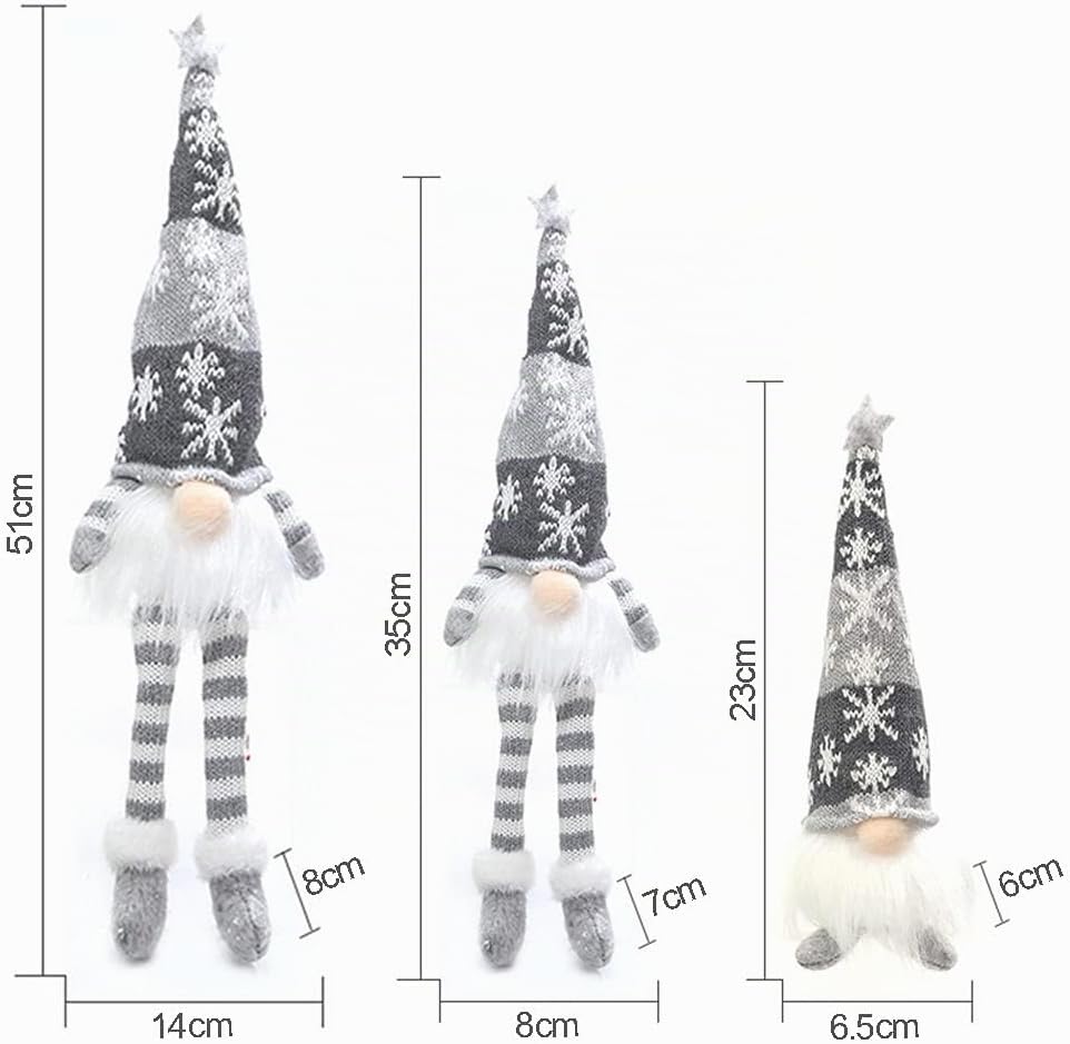Pack of 3 Christmas Decoration Indoor Gnome Christmas Gnome with LED for – Bild 7