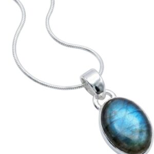 mantraroma Silberkette Damen 925 mit Edelstein