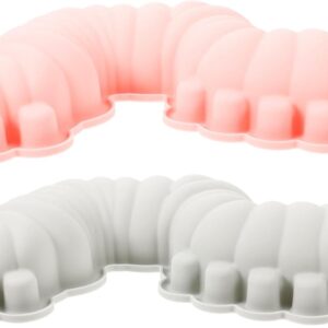 Set of 2 Silicone Caterpillar Baking Moulds for Jelly and Pastries