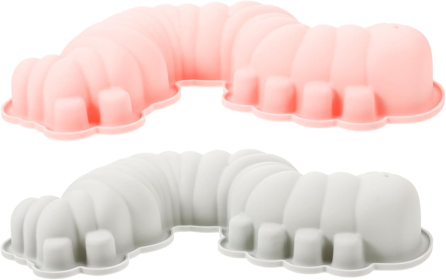 Set of 2 Silicone Caterpillar Baking Moulds for Jelly and Pastries