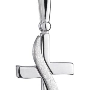 LillyMarie Shimmering silver necklace with cross pendant, handmade in the EU